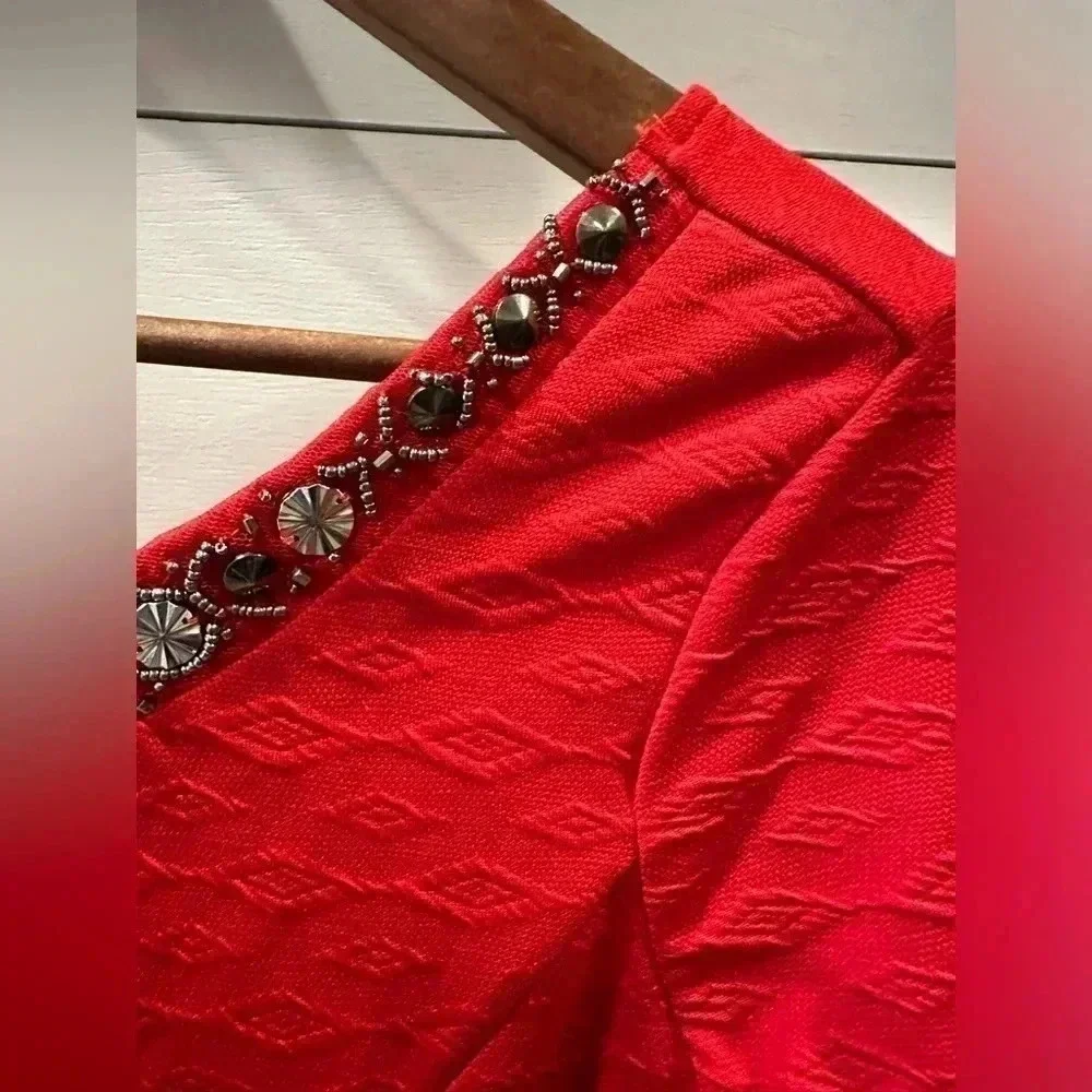 Alya Pleated Red Dress- medium